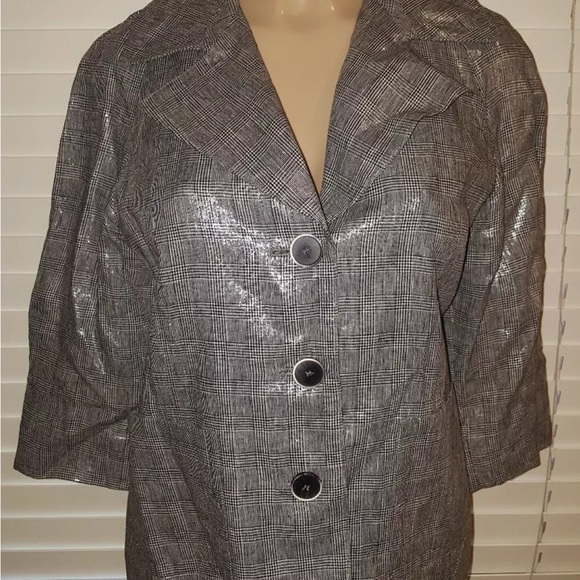 Jones New York Collection Linen 3/4 Sleeve Blazer Size 4 classy - Picture 1 of 6